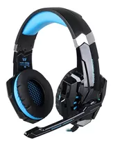 Audífonos Gamer Kotion Each G9000 Black Y Blue Con Luz Led