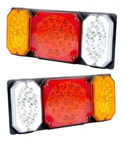 Juego Faros Led Traseros Rectangular Ambar Rojo Blanco 24v