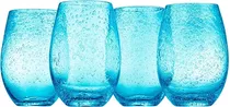 Vasos Dobles Y Color Ambar 4 Unidades Copa Sin Pie Turquoise