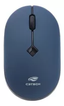 Mouse Sem Fio Emborrachado Nano M-w60bl Cinza C3tech Cor Azul