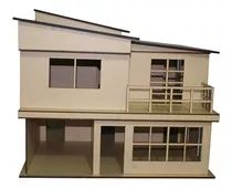 Maquete De Casa Sobrado 1:14 - Mdf 3mm - Kit Para Montar