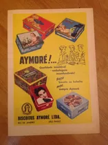 Cartaz Propaganda De Lata Biscoito Aymore Decada De 50