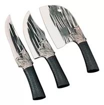 Pack 3 Cuchillos Acero Inoxidable Cocina Cuchillos De Chef