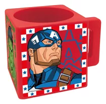 Taza Cuadrada Avengers 290 Ml Para Microondas Color Rojo