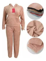 Pijama Conjunto Mujer Forro Polar  Con Capucha