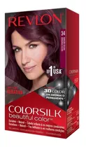 Kit Tintura Revlon  Colorsilk Beautiful Color Tono 034 Borgoña Oscuro Para Cabello