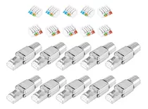 Conectores Rj45 Cat7 Terminación Ethernet Reutilizable Sin H