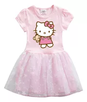 Vestido Hellokitty Niñas Verano Princesa Linda Moda