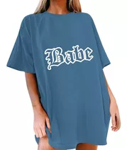 Blusa Gran Tamaño Para Dama Monograma Hombro Caido Linea