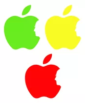 Calco Vinilo Apple Steve Jobs Verde Amarillo Rojo 10 Cm