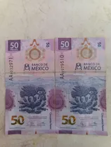 Billetes 2 Ajolotes  Doble A En Perfecto Estado 