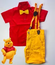 Roupa Infantil Ursinho Pooh. Conjunto Social Menino Novo.