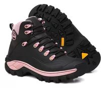 Bota Feminina Adventure Trilha Rapel Em Couro Legítimo