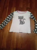 Pijama Solo Parte De Arriba T S Remera Manga Larga Gato Cora