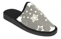 Pantufla De Mujer Estampada De Polar Gris/rosa (las Marianas