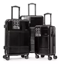 Set X3 Valijas Travel Tech Rígidas Reforzadas Ruedas 360°