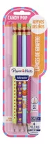 Lapiz Negro Hb Paper Mate Mirado Candy Pop Con Goma X4