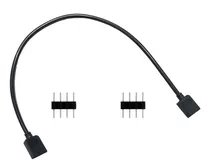 Cabo Extensor Rgb 4 Pinos Preto - 30cm + Conector 4 Pinos