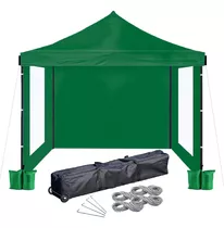 Gazebo Para Playa 3x3 Con Bolso De Ruedas Y Paredes Reforzado Color Verde