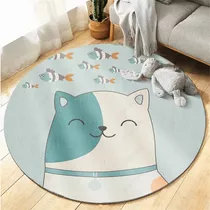 Alfombra Infantil Nube / Gatito 100cm Cuarto Bebés / Niños