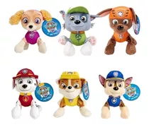 Coleção 6 Bonecos Pelúcia Patrulha Canina Musical Infantil