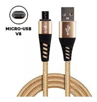 Cabo Carregador Mini Usb V8 Android Turbo Reforçado 2 Metros Cor 4 Cores Sortidas