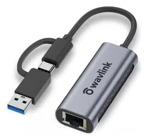 Adaptador De Rede Usb C 2500mbps 2.5g Gigabit Macbook Win Nf