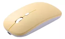 Mouse Gamer Silencioso 2.4g Wireless Bluetooth Recarregável Cor Silent 2.4g+bluetooth (versão Iluminada) Amarelo