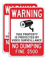 Warning No Dumping Fine $500 Sign, This Property Is Pro...