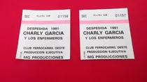 Entradas De Colección De Charly Garcia Despedida 1991 Ferro