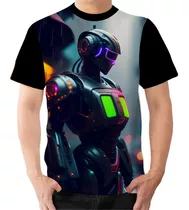 Camisa Camiseta Robô Redondo Inteligência Artificial