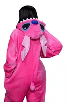 Mameluco Pijama Disfraz De Stitch Rosa Felpa-polar Talla M