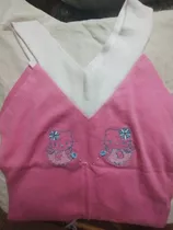 Remera Rosa Y Blanca Con Tiras Tipo Musculosa Con Brillos 