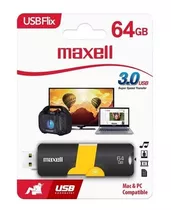 Pendrive 64gb Retractil Maxell Garantía Oficial Blister 3.0 Color Negro Flix