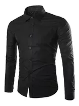 Camisas Lisas Entalladas Elástizadas Slim Fit