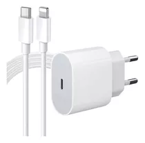 Fonte Carregador Para iPhone Com Entrada Tipo C E Cabo Lightning