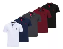 Kit 5 Camisas Polo Original Blusa Camiseta Bordado Marca Top