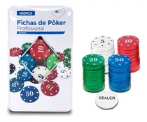 Jogo Ficha De Poker Profissional 100un Marca Luatek