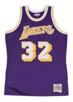 Camiseta Mitchell And Ness La Lakers Magic Johnson Morado