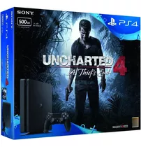 Sony Playstation 4 Slim 500gb Uncharted 4: A Thief's End Cor Jet Black
