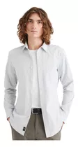 Camisa Hombre Original Button-up Slim Fit Rayas Azul Dockers