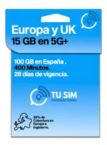 Sim Card Europa Y Uk 15gb Datos Llamadas Apps