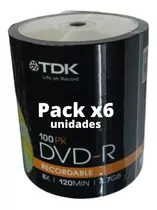Pack X600 Unidades Dvd-r Virgen Tdk 4,7gb 120min 6 Bulk X100