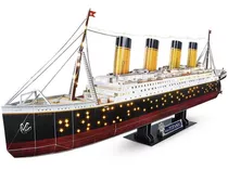 Quebra Cabeça 3d (com Led) 90cm Navio Titanic 266 Peças Nf 