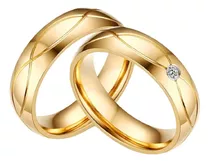 Aros De Matrimonio Enchape Oro 18k Aniversario Joyería Gold