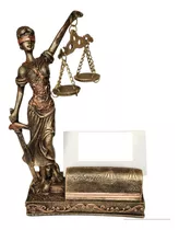 Estátua Direito Deusa Themis Porta Cartão Advocacia Balança