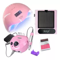 Kit Cabine Sun5 + Lixadeira Motor Porquinho + Coletor Grelha Cor Rosa 110v/220v (bivolt)