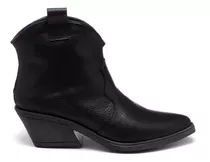 Botitas Mujer Cuero Botas Zapatos Texanas Heben Taco Bajo 