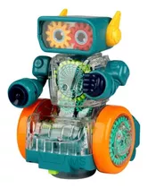 Brinquedo Robô Musical Com Luz De Led Sistema Bate E Volta