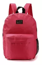 Mochila Espalda Klub Mode Lisa Rosa Reforzada 42cm 17 PuLG. Color Fucsia Rosa 31988 Diseño De La Tela Liso